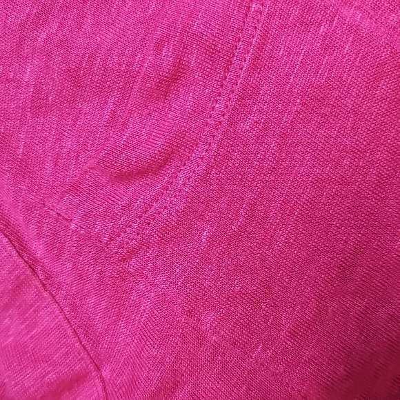 Chicos 100% Linen Button Down Top Chicos Sz 0 (sz 4) Bright Pink - Picture 8 of 13